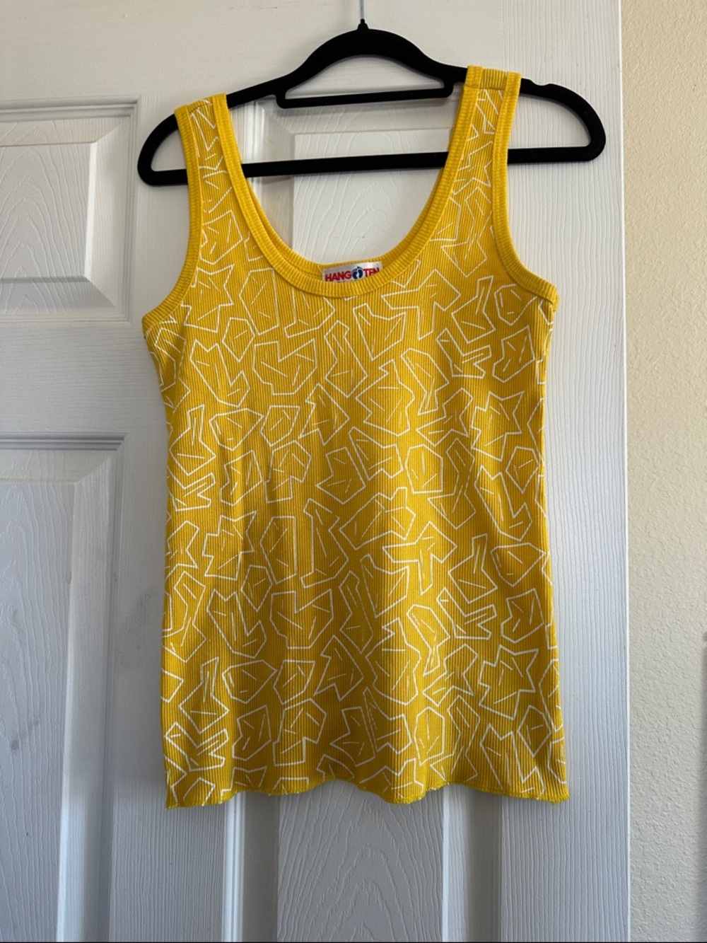 Hang Ten Yellow Geometric Scoop Neck Tank